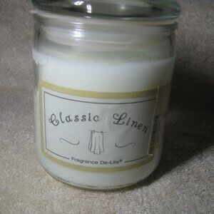 Vintage Fragrance-Delight Candle-Lite Classic Linen 20 oz Jar Candle HTF Rare